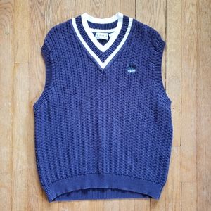 Vintage Izod preppy sleeveless tennis sweater vest prep style classic XL